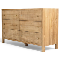 Armoire en bois convertible moderne minimaliste et écologique en teck naturel avec 5+ tiroirs/étagères pour chambre à coucher, salon, salle à manger