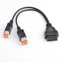 Cable Divisor de Diagnóstico 2 en 1 para Motocicleta, OBD2 de 16 Pines a 4 Pines + 6 Pines