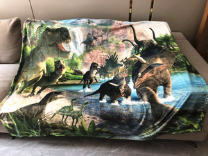 Super morbida <span class=keywords><strong>e</strong></span> calda coperta di dinosauro per i bambini a maglia con motivo a punti regalo perfetto per i ragazzi - Product Image 3