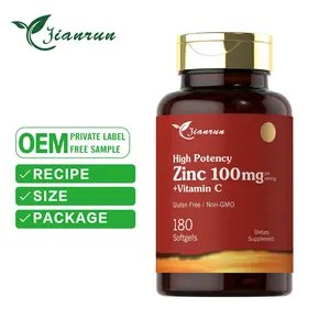 Private Label Natural Zinc Supplement Vitamin C Softgels GEL Capsule