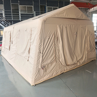 Tente de glamping gonflable portable de luxe 17,28 m² en PVC imperméable pour hôtel, complexe hôtelier, jardin, extérieur, vacances en famille