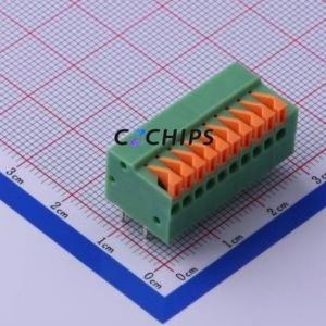 KF141R-2.54-10P Spring Terminal Block Bent Lead Through Hole,P=2.54mm Connector 2.54mm 10P 10 2A - Product Image 1