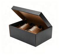Boîtes de rangement pour chaussures de luxe de grande taille, noires, avec logo personnalisé imprimé en usine, logo personnalisé en relief