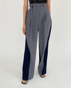 2022 nuovi arrivi autunno kaki vita alta cerniera Casual Palazo pantaloni gamba larga donna - Product Image 5