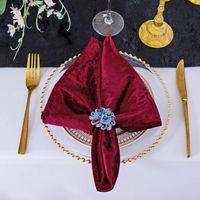 Serviettes en velours écrasé de haute qualité pour la table à manger, serviettes de table pour hôtel, mariage, fête