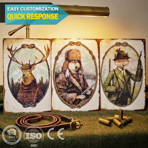 Letrero Metálico Personalizado con Diseños de Animales Vintage, Decoración de Pared Retro con Impresión UV <span class=keywords><strong>para</strong></span> Pub, Hogar, Baño, Póster de Hojalata - Product Image 1