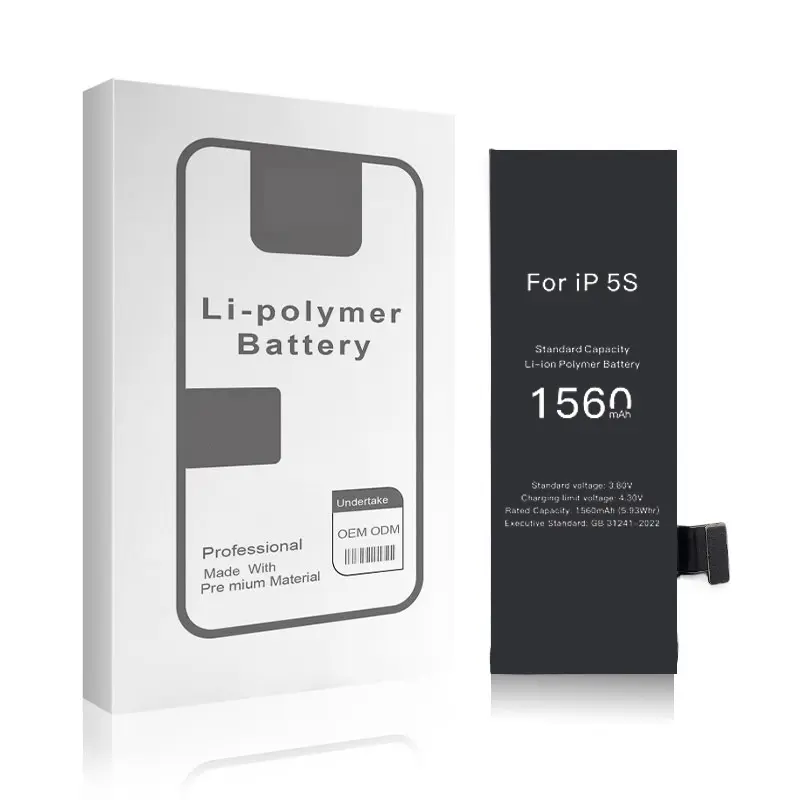Fabrika yeni ürünler en kaliteli en iyi fiyat Polymer 1560mah cep telefonu pil Iphone 5s