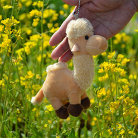 Adorable petit chameau du désert en peluche, pendentif, jouet, mini porte-clés en tissu avec rembourrage en coton PP, unisexe pour tous les âges