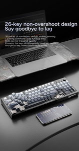 Free Wolf K100 Inalámbrico RGB Tres modos Teclado de mano mecánico PBT Grabado Keycap Juego Película Teclado - Product Image 5