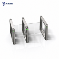 Barrière optique de sécurité Slim Bridge avec lecteur RFID intégré, conception creuse, pour contrôle d'accès et passage piétons dans les entrées à fort trafic