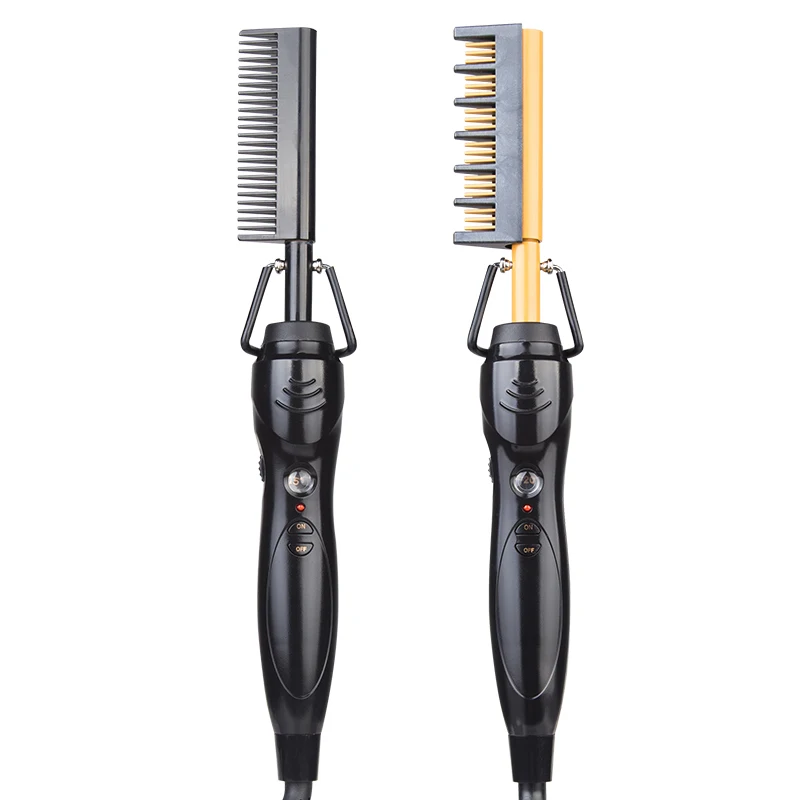 Mini Size Quality Travel Electric Ceramic Coating Simple Teeth Multiple Function Hair & Beard Straightening And Curling Comb