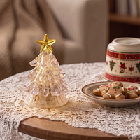 Gemütliche Handgefertigte Murano-Glas Weihnachtsbaum-Nachtlampe Warme Kristall-Weihnachtsbaumleuchte als Weihnachtsgeschenk Heim- und Schreibtischdekoration