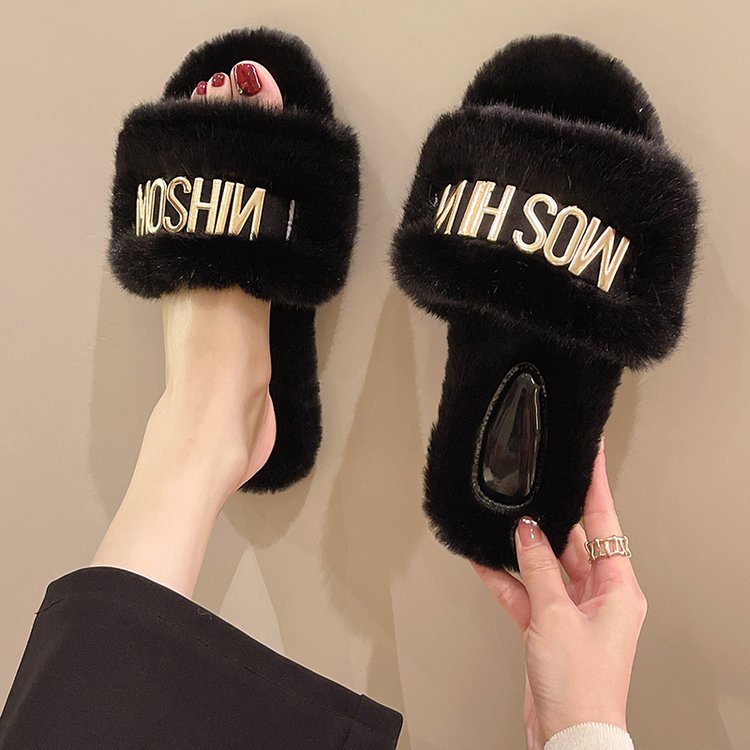 winter  hot Home FUR women's wholesale slippers comfortable lady shoes with all kinds of colors fitness to walking