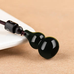Pendentif en jade naturel de Hotan, jade noir néphrite, design original UNISEXE, style chinois, cadeau avec certificat d'évaluation HT17 - Product Image 3