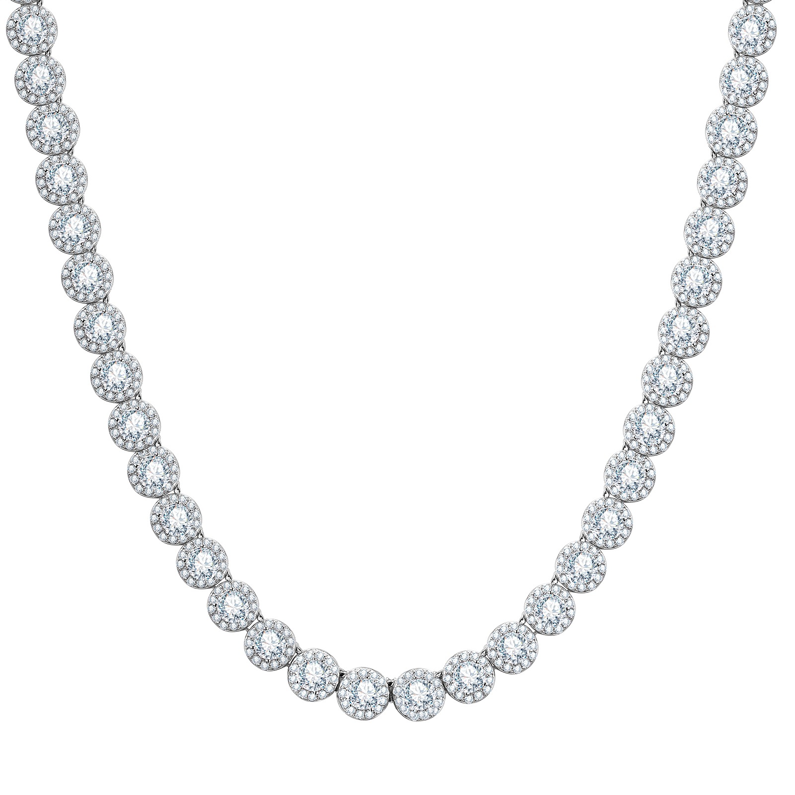 7mm GRA Moissanite Necklaces--White Gold