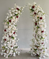Arche de fleurs artificielles pour décoration de mariage en gros, toile de fond de mariage, verdure et arche de fleurs blanches pour événements de mariage