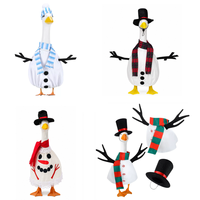 Tenues de Noël ajustables pour oies de pelouse de 23 pouces, motif bonhomme de neige, adorables et festives, avec chapeau et écharpe pour oies de pelouse, pour le plaisir hivernal