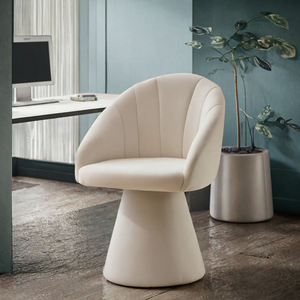 Fauteuil pivotant contemporain en velours écologique avec revêtement pour salon, chambre, salle à manger, meubles de maison - Product Image 3