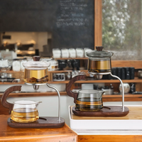 Tasse à thé en verre borosilicate résistant à la chaleur XILIN avec couvercle rotatif magnétique à défilement d'eau, bol semi-automatique pour thé Kung Fu paresseux