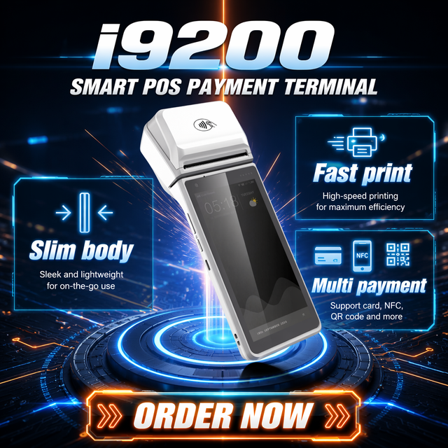For I9200 Android 13.0 5000mAh Handheld Smart POS Terminal with 4G LTE Dual SIM IP65 Waterproof Built-in Thermal Printer