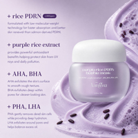 Masque à bulles PDRN au riz violet avec logo personnalisé, nettoyage en profondeur des pores, peau qui se décolore, teint inégal