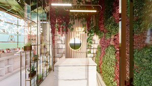 Escaparate de tienda de cosméticos elegante Mostrador de tienda de perfumes de lujo con iluminación LED Diseño de tienda de maquillaje popular - Product Image 4