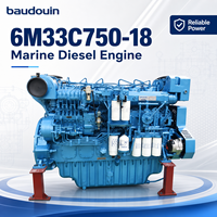 Prix d'usine SCDC WEICHAI Série 6m33 552kw 750hp 1800RPM Moteur marin 6M33C750-18 pour bateau de pêche, bateau de travail, remorqueur