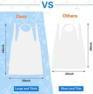 Huamaohengchun Large Disposable Eco-Friendly Recyclable <b>Aprons</b> 100 PCS 23.6x37.4 Inches Clear Plastic Waterproof for Adults - Product Image 6
