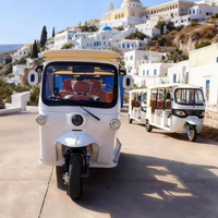 Tricycle électrique certifié CEE pour passagers avec auvent, idéal pour le transport touristique et en station balnéaire