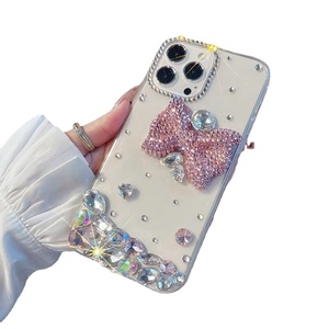 Luxe Diamant Arc Strass Paillettes De Protection Couverture Cellulaire Téléphone étui pour iphone 15 14 12 11 pro max Samsung S24 S23 S22 - Product Image 2