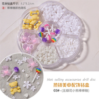 WELLFLYER-Kit de bijoux pour décoration d'ongles, accessoire de décoration, papillon, strass, ours mignon, NABD-125