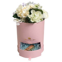 Boîte à fleurs en carton de luxe Emballage de rose en velours-Matériaux recyclés écologiques Laminage mat Impression de gaufrage Boîtes rigides