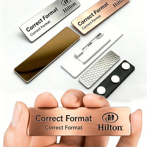 Placa de Acero Inoxidable Personalizada, Placa Metálica en Blanco para Sublimación, Insignia Magnética, Regalo Hecho a Mano, Grabado, Etiqueta Magnética con Nombre para Empleados - Product Image 2