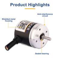 Encodeur incrémental synchrone à bride de petite taille REPGN G28, phases ABZ 1-3600PPR, IP54/IP65, optique, DC5V-30V