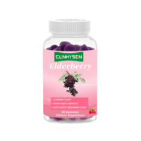 Gummies Premium de Sureau de Haute Qualité pour la Santé Générale et le Soutien Immunitaire, avec Vitamine C et 130mg d'Extrait de Sureau