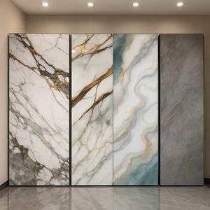 Nuovo Design Pannello Murale in PVC Impermeabile e Ignifugo con Effetto Marmo Rivestito UV Pannello Laminato Compatto con Motivo in Pietra per Tavoli da Interno - Product Image 1