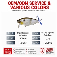 Leurre Minnow articulé Red Eyes 85mm 25g avec hélice pour lancer longue distance, pour poisson culter et bar, vente en gros de matériel de pêche