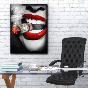 <span class=keywords><strong>Cuadro</strong></span> de <span class=keywords><strong>mujer</strong></span> Sexy con <span class=keywords><strong>labios</strong></span> <span class=keywords><strong>rojos</strong></span> y cigarrillos, pintura artística impresa, póster decorativo, lienzo, arte al aire libre, <span class=keywords><strong>labios</strong></span> - Product Image 3