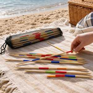 Jeu de bâtonnets géants en bois pour l'extérieur, jeu de <span class=keywords><strong>Mikado</strong></span> pour les rassemblements familiaux - Product Image 1