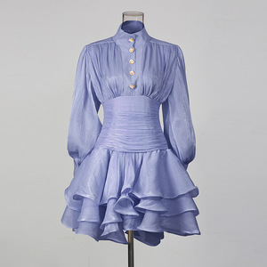 Nouvelle Arrivée Printemps 2026 Robe Longue <span class=keywords><strong>Femme</strong></span>, Tissu Chiffon, Taille Haute, <span class=keywords><strong>Jupe</strong></span> Courte à Volants - Product Image 5