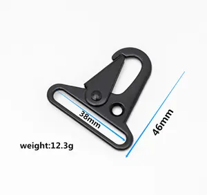 BT-Z025S Zinc Alloy 25Mm Olecranon Gesper Matt Hitam Carabiner Hk Klip Putar Snap Hook Hk Style