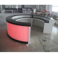 Comptoir de bar rond moderne sur mesure avec éclairage LED pour restaurant, hôtel, club, usage haut de gamme