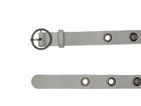 Ceinture pour femme de haute qualité avec œillets dorés, décorations métalliques, design ajouré, style décontracté et professionnel, en cuir PU, longueur personnalisable, tendance