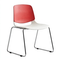 Chaise de conférence moderne, siège de formation, chaise de réunion, chaise d'auditorium, chaise de salle de classe avec structure en métal thermolaqué, design ergonomique en plastique