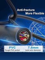Kabel Ethernet Cat 8 26AWG Berpelindung dengan Selubung PVC untuk Dalam/Luar Ruangan, Kecepatan Tinggi 40Gbps 2000Mhz FFTP Patch Cord Tahan Cuaca RJ45