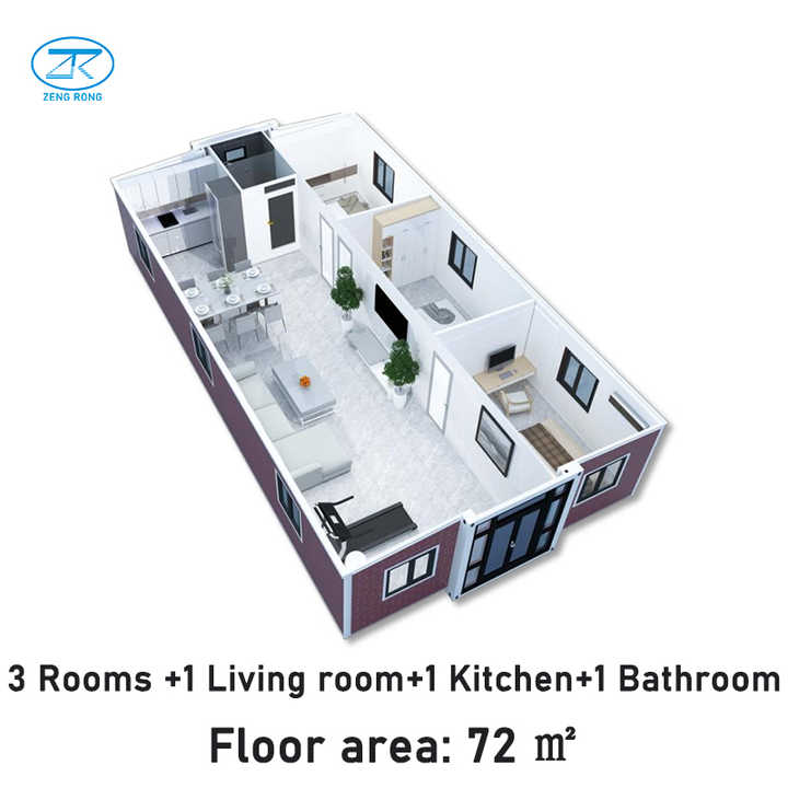 40ft Luxury Expandable Container House - 72 Sqm Mobile Home