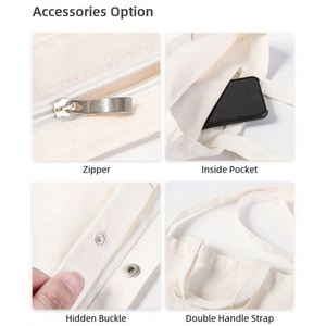 กระเป๋าผ้าฝ้ายออร์แกนิคแบบถือ  กระเป๋าช้อปปิ้งผ้าแคนวาสรักษ์โลก  รับสกรีนโลโก้ตามแบบ - Product Image 2