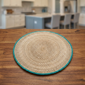 Meilleur modèle Vente en gros Disque en rotin naturel Style Art déco Décoration murale pour la maison Cuisine pour sous-verre Rangement ou suspension - Product Image 4