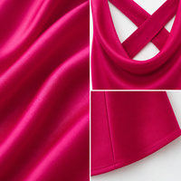 Robe Maxi Femme Fuchsia Satin Col Bénitier Sans Manches Coupe Biais Soirée Fête Mariage OEM ODM Grossiste Usine Custom B2B Mode