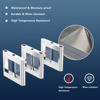 Barrière optique de contrôle d'accès piétonnier, lecteur RFID et code QR, système de sécurité, portillon tournant rapide en acier inoxydable 304